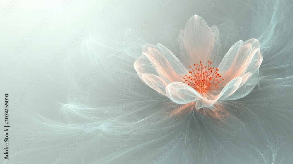 Aufkleber abstract fractal background featuring a solitary flower in a computer generated image stunning digit