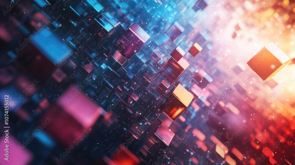 Poster abstract 2d digital background for business networking