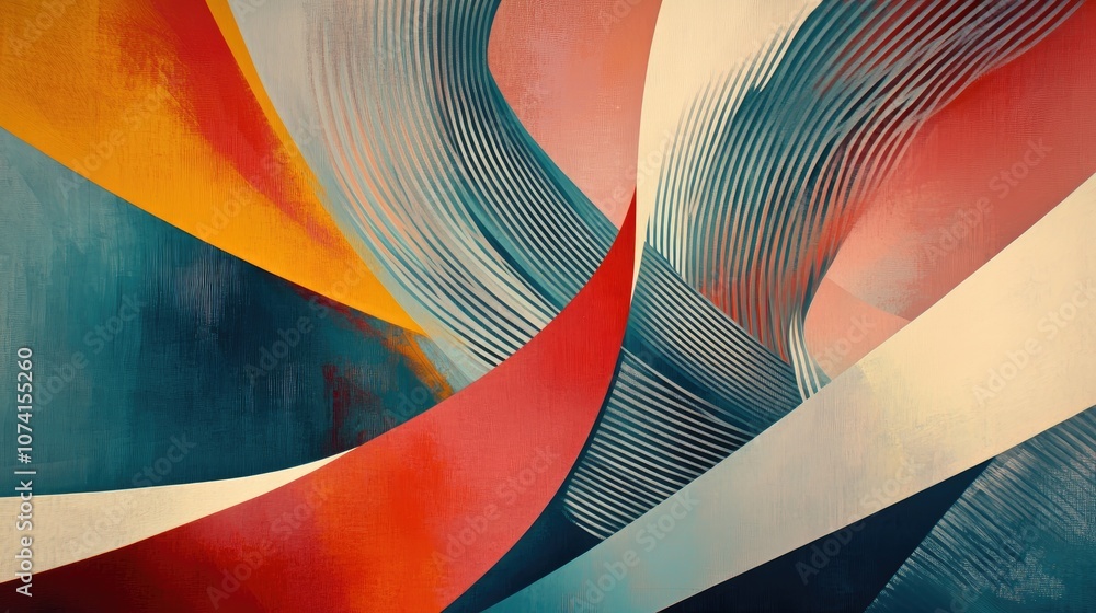Poster intersecting slanting lines form an appealing composition in this stunning illustration