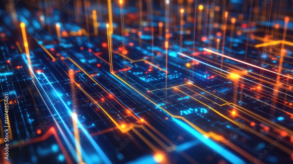 Poster cyber circuit background representing futuristic technology concepts