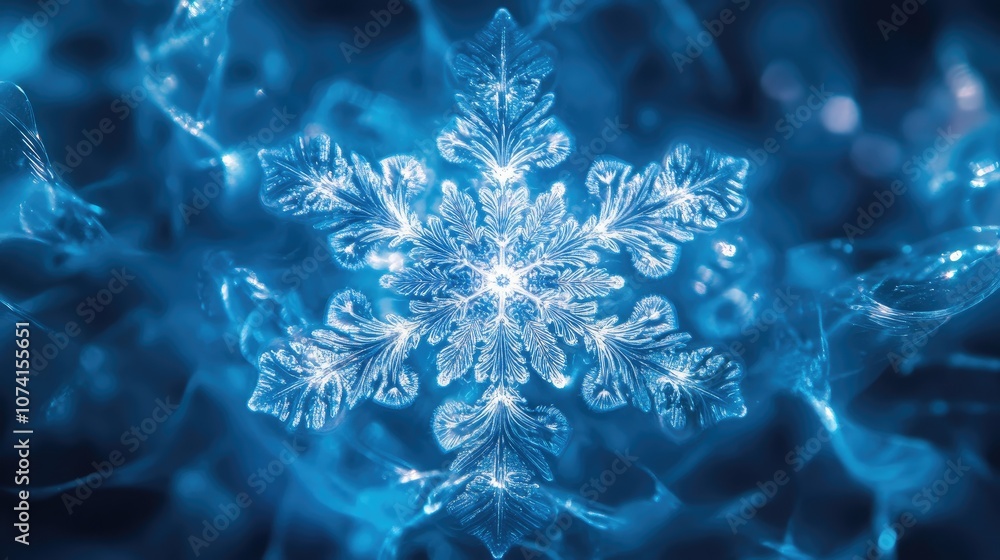 Poster delicate snowflake design in raster format