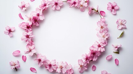 Circular cherry blossom frame sakura border