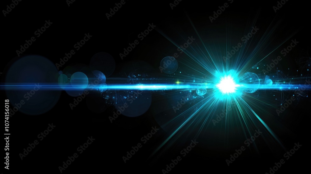 Aufkleber abstract digital lens flare with unique lighting effects on a dark background glowing light illustra