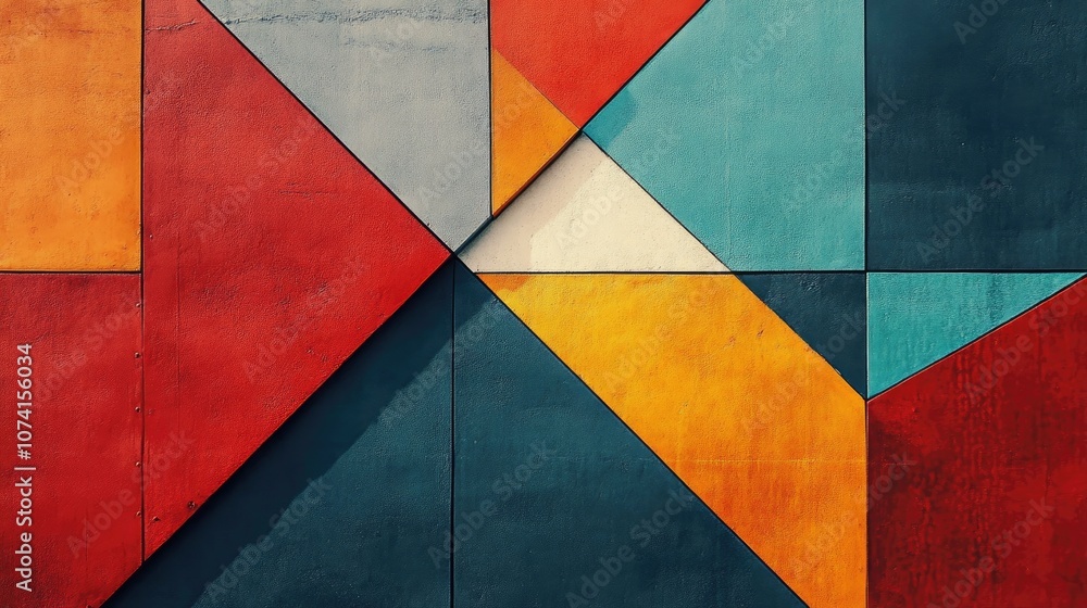 Poster Overlapping geometric shapes creating a unique pattern