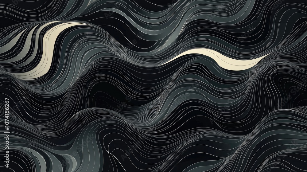 Aufkleber monochrome wavy striped pattern suitable for backgrounds and design elements