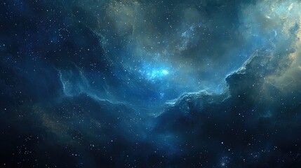 Fototapeta premium Nebula filled with stars dust and gas in a distant galaxy