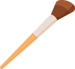 Makeup brush for cosmetic and beauty applications. Essential tool for skincare routines, promoting hygiene and organic care. Flat style, ideal fashion or beauty product showcases.