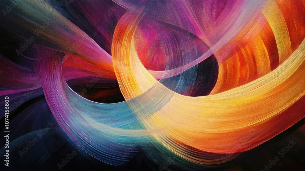 Aufkleber dynamic abstract light patterns in vivid and captivating hues
