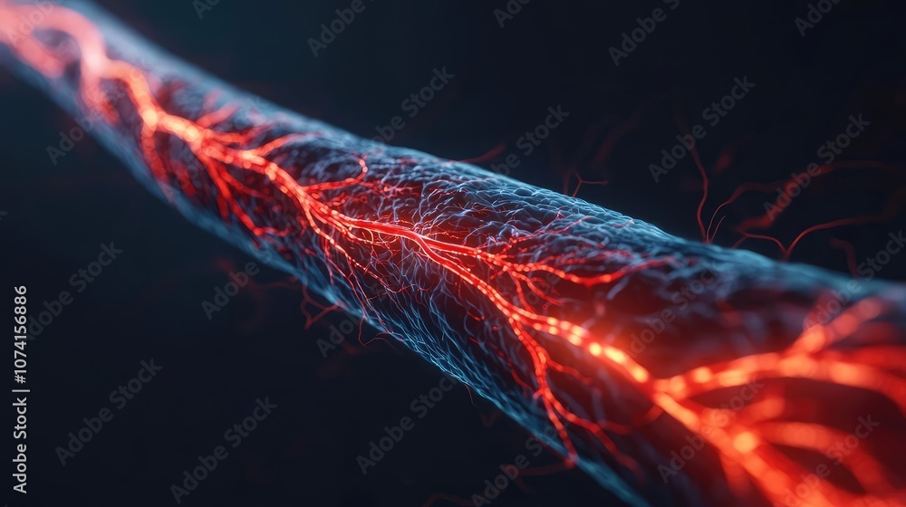 Poster abstract representation of glowing neural pathways on a dark background.