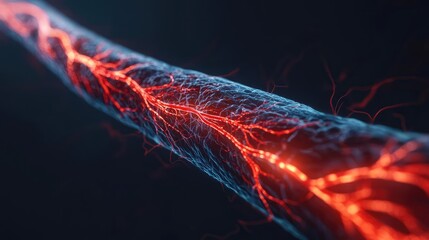 Abstract representation of glowing neural pathways on a dark background.
