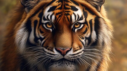 Naklejka premium High resolution illustration of a tiger s face