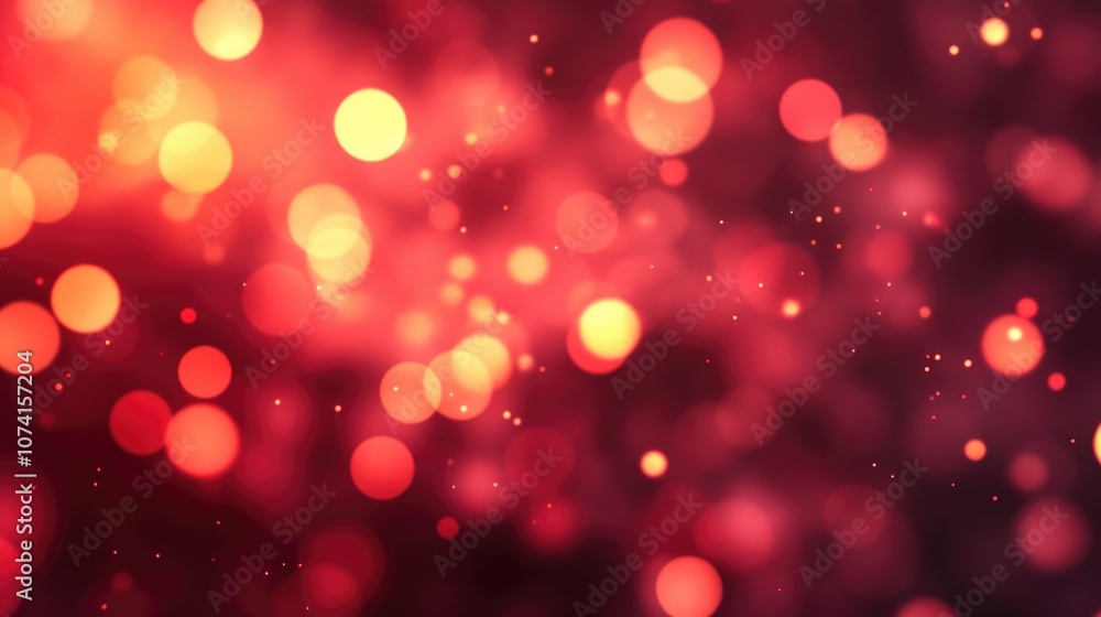 Aufkleber abstract red backdrop featuring defocused bokeh lights