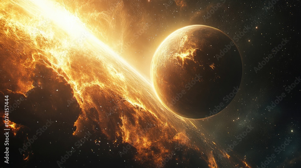 Poster planets and nebulae in outer space