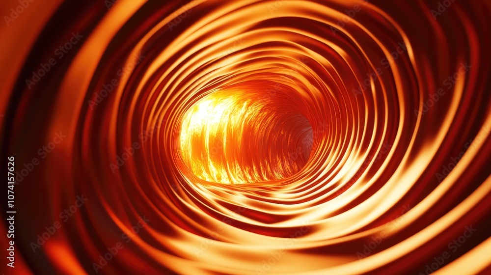 Poster vibrant abstract tunnel design with surrounding flame shapes dynamic motion graphics in 3d illustrat
