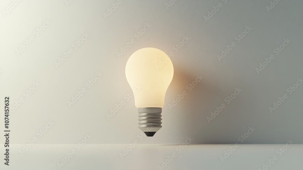 Poster conceptual light bulb design rendered in 3d featuring a contemporary style and isolated against a cl
