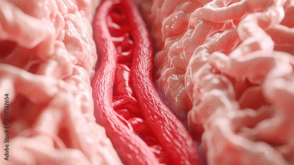 Poster close-up of intricate biological tissue showing detail and texture.