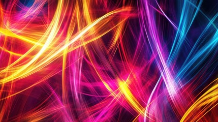 Multicolored neon lines create a vibrant light background image