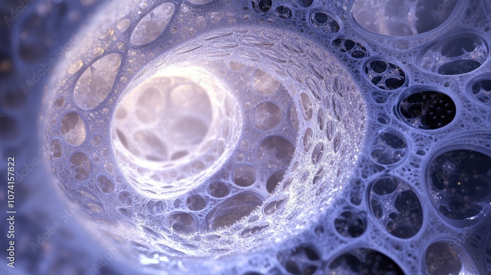 Poster abstract fractal light background rendered in 3d