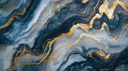 Abstract Blue and Gold Marble Texture