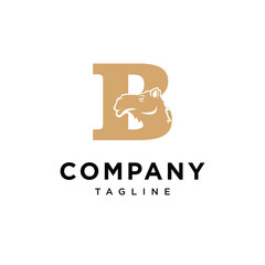 Letter B Camel logo icon vector