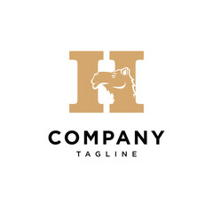 Letter H Camel logo icon vector