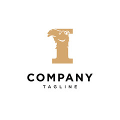 Letter I Camel logo icon vector