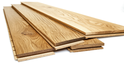 Quality Wooden Flooring Planks Arranged on a Transparent Background Generative AI
