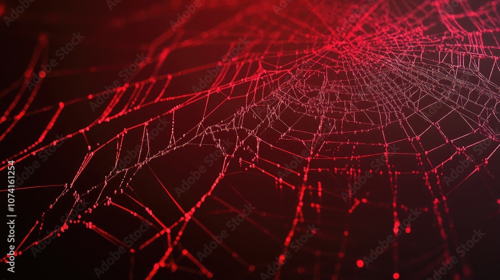 Poster spider web against a deep red backdrop
