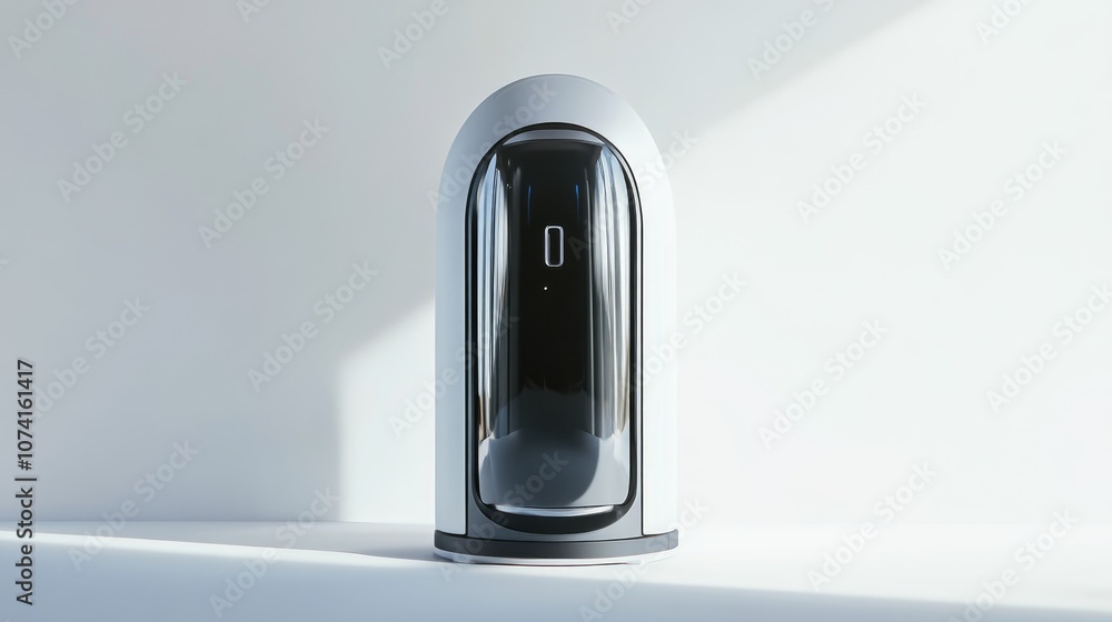 Poster 3d scanner featuring a protective shield rendered in a 3d image against a white backdrop