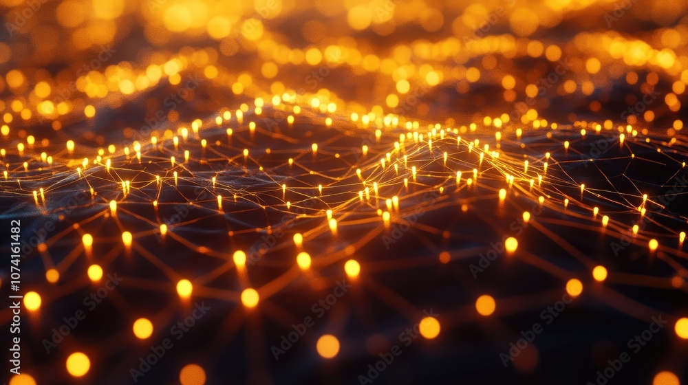 Poster neural network concept illustrated with interconnected cells and links