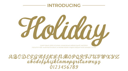 Holiday Font Stylish brush painted an uppercase vector letters, alphabet, typeface