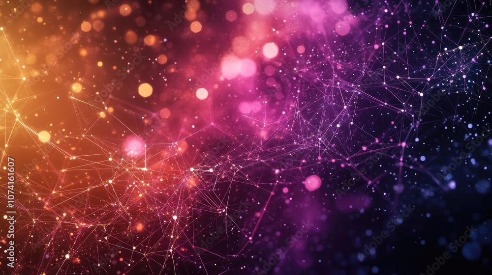 Aufkleber gradient digital technology backdrop featuring interconnected dots and lines ideal for diverse desig