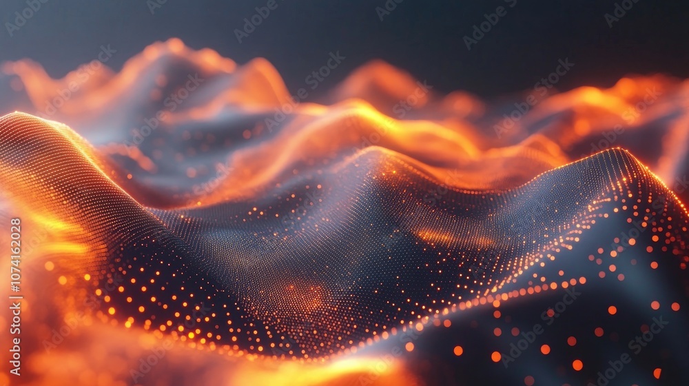 Aufkleber futuristic point background with a dynamic wave exceptional data visualization in 3d rendering