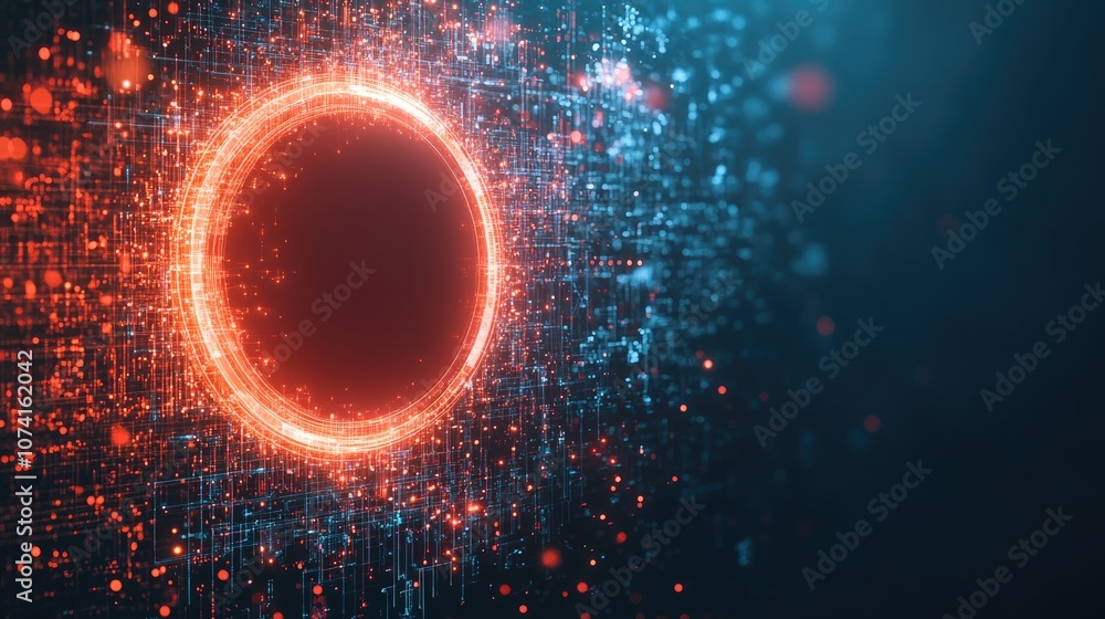 Poster abstract technology background featuring various tech elements showcasing a high tech communication 