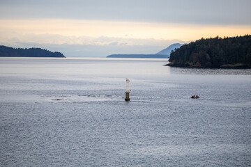 Tranquil Waterscape of Gulf Islands in British Columbia, Canada