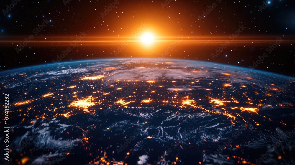 Poster global business concept emphasizing interconnectedness and collaboration featuring a representation 