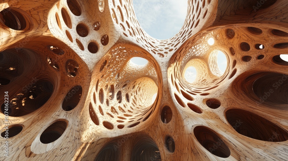 Poster contemporary 3d representation of an abstract architectural structure