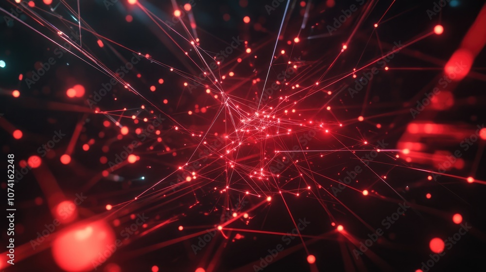 Aufkleber abstract representation of connected dots and lines concept illustrating ai technology depicting mot