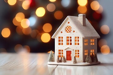 Mini ceramic decorative house christmas gingerbread decoration.