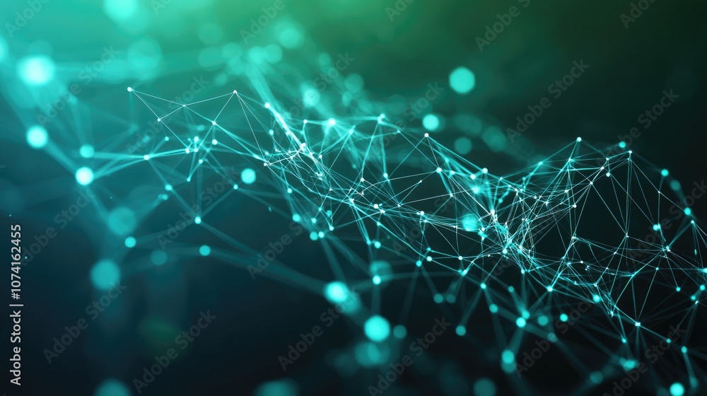 Poster digital technology speed connection with blue and green background showcasing abstract communication