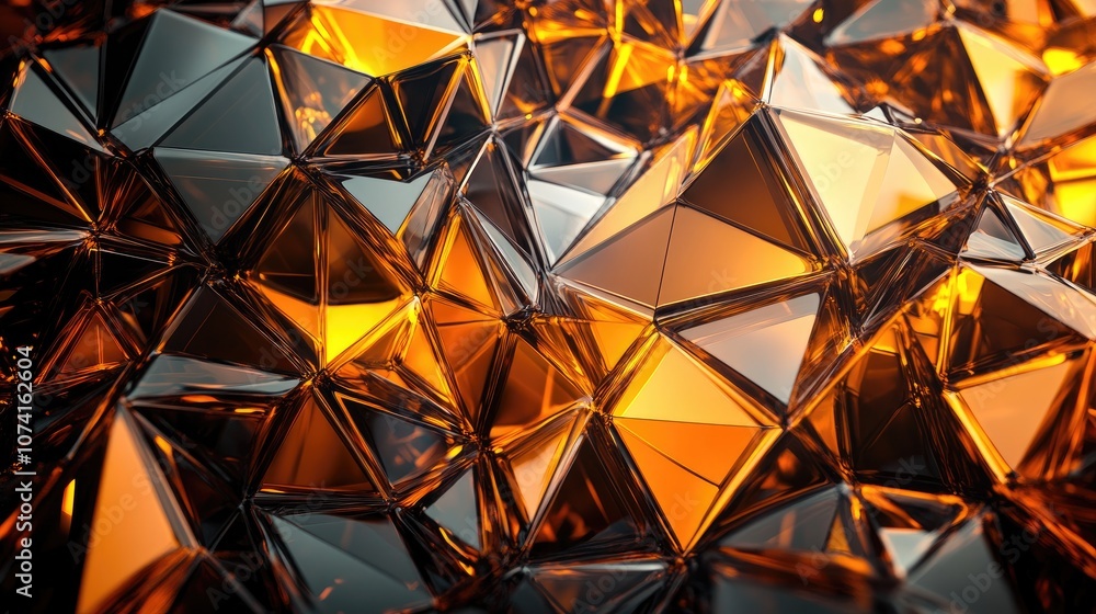 Poster Abstract Triangular Background with Plexus Design
