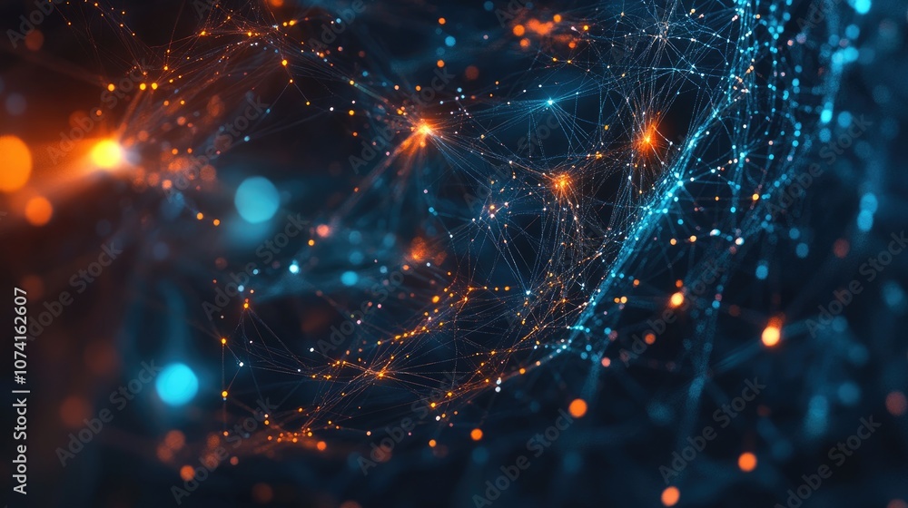 Aufkleber technological backdrop featuring scientific elements conveying ideas of connectivity and networks wi