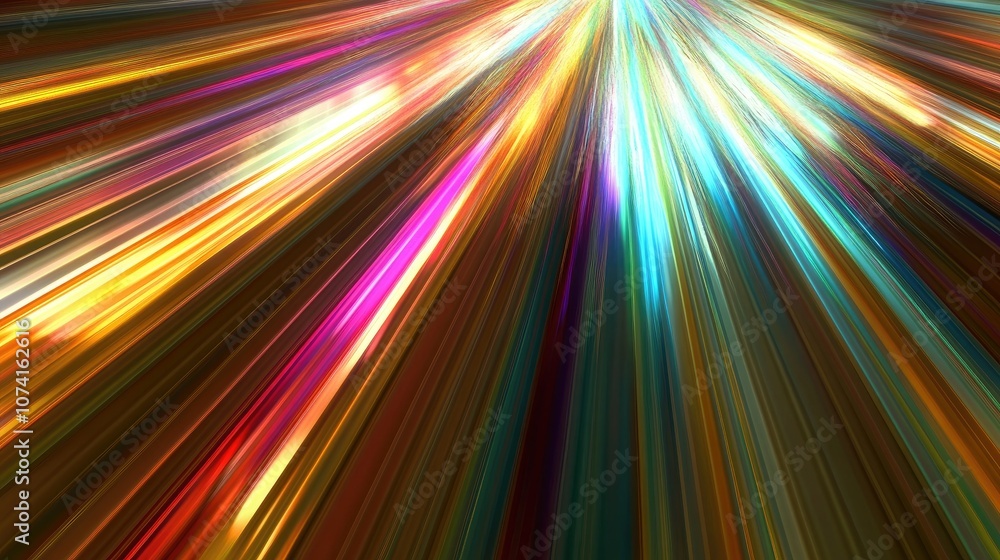 Poster abstract lines background with diagonal colorful rays creating a striped light pattern