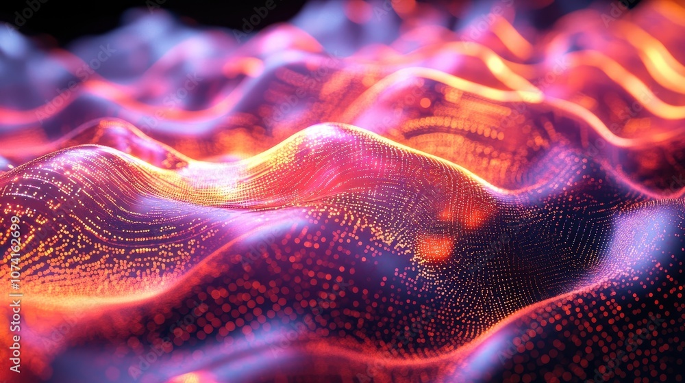 Aufkleber futuristic point background with a dynamic wave exceptional data visualization in 3d rendering