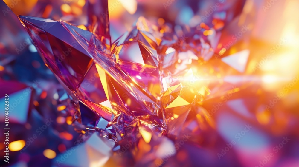 Poster abstract shiny background with fractal 3d rendering