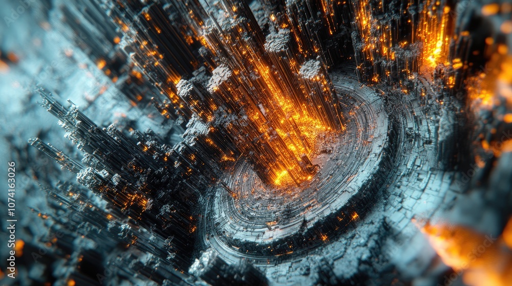 Poster abstract background created through 3d illustration and rendering techniques