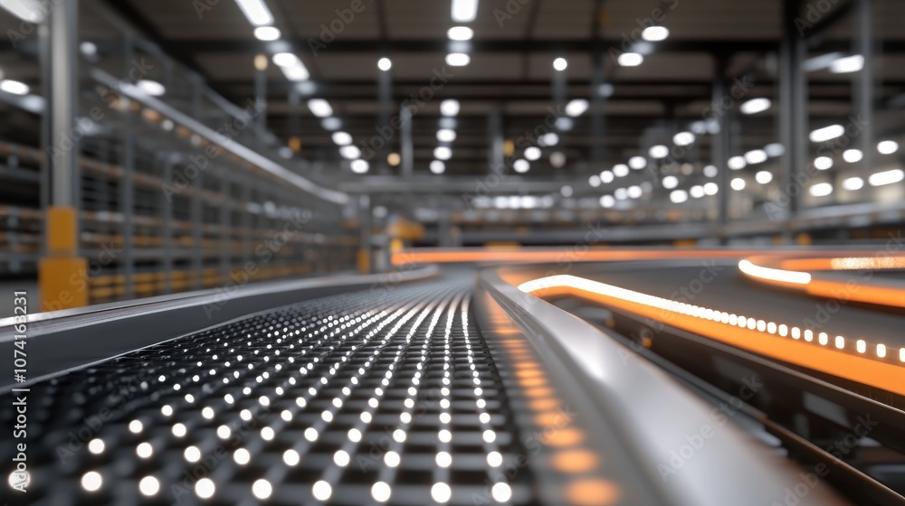 Poster automated system for robotic production on a conveyor belt