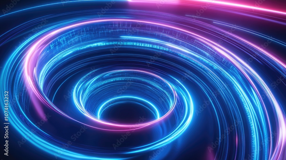 Aufkleber neon abstract background with high tech elements