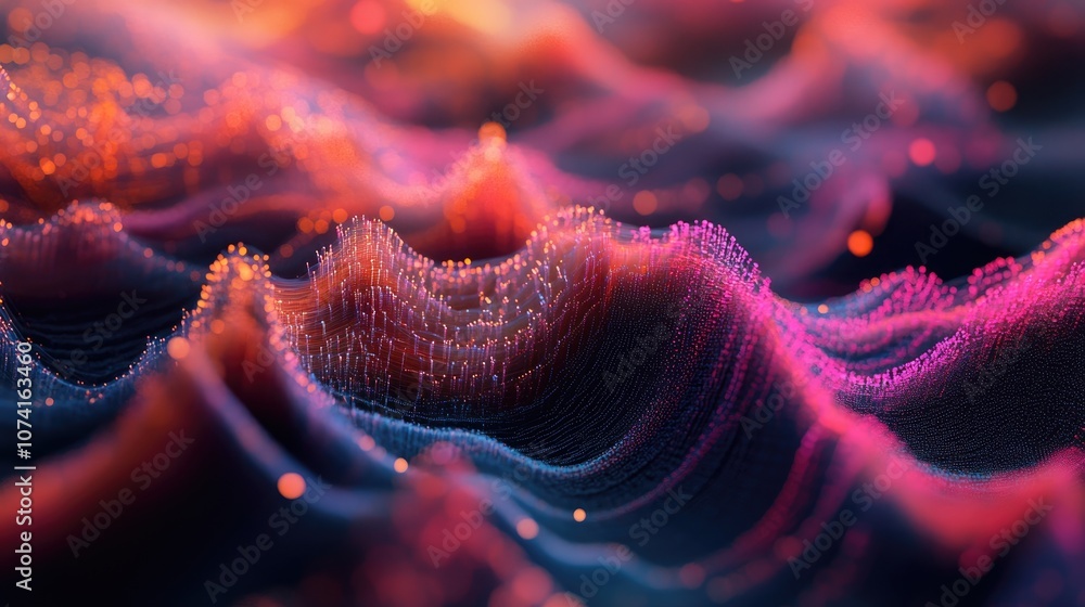 Aufkleber visualization of extensive data abstract representation of information processing and sorting fragme