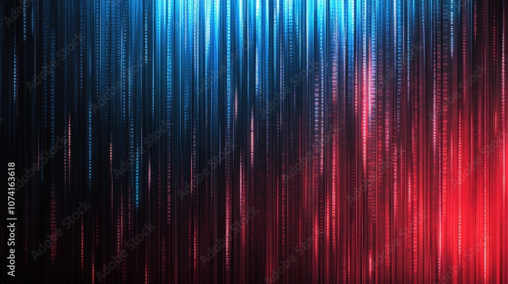Poster abstract high tech backdrop for presentations and websites featuring glowing dynamic lines and binar